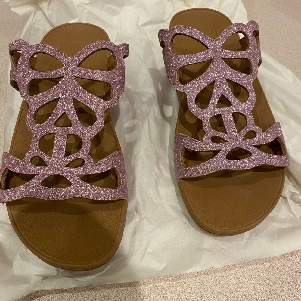 Fitflop Valentine Pink Glitter Limited Edition Shimmer Crystal Bumble Butterfly - Picture 3 of 16